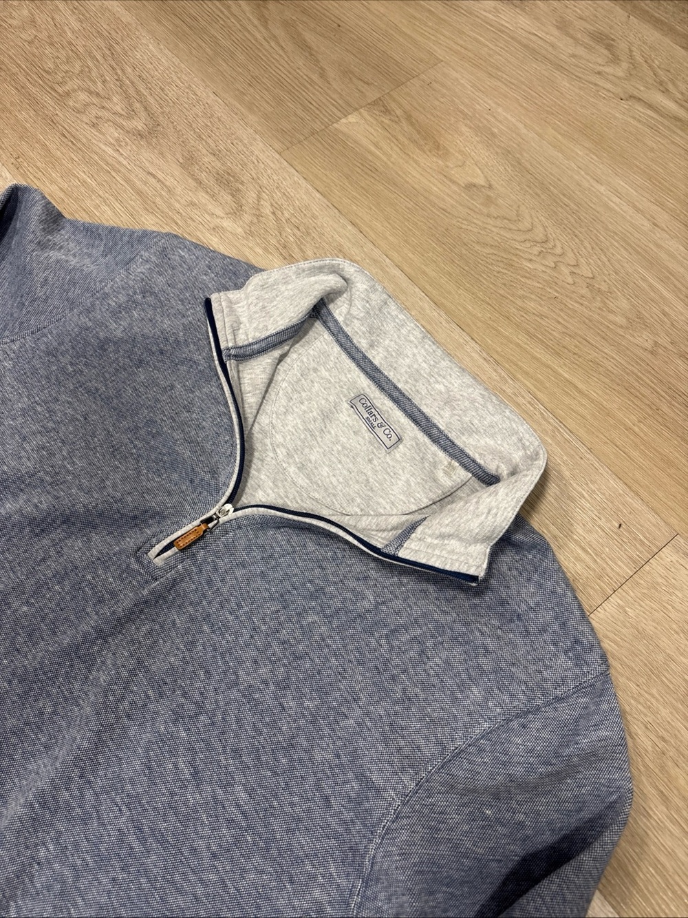 Collars and Co Golf Pullover 1/4 Quarter Zip Gray Mens Small Cotton/spandex